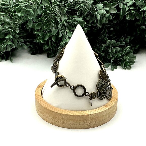 Vintage Bronze Artisan Spiral Textured Multi Disc Layered Bracelet by Premier De - Picture 6 of 6